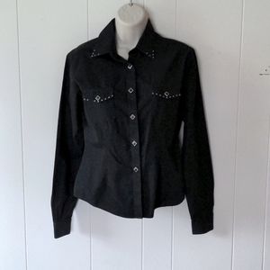 Panhandle slim pearl snap button down shirt size small